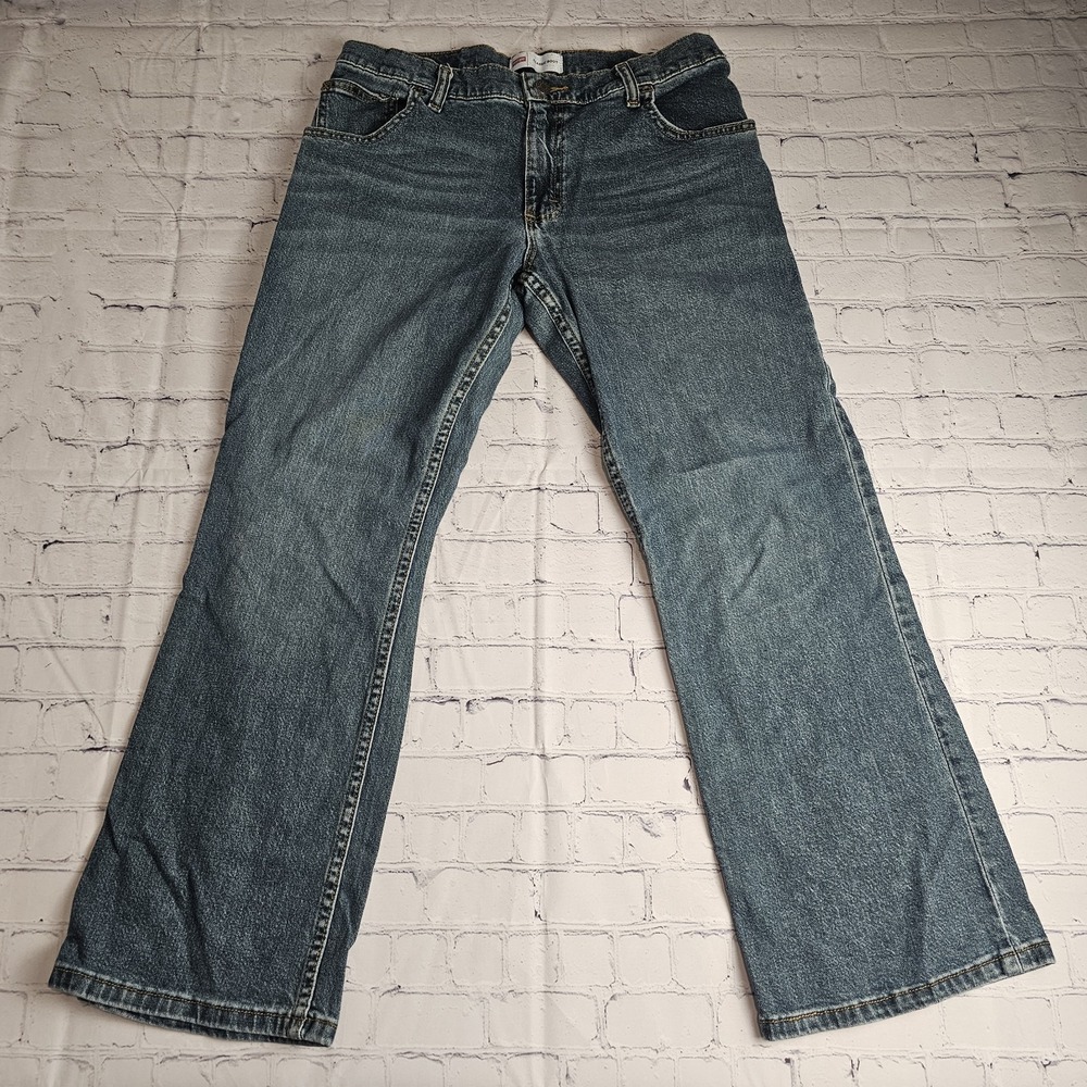 Wrangler Classic‎ Boot Jeans YOUTH Boys 16 Husky Medium Wash Cowboy Adjustable